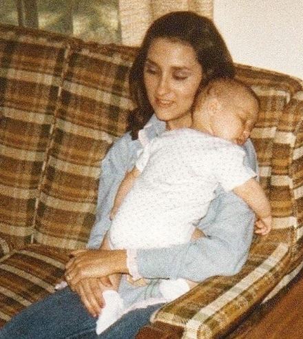 Katy Blakey with her mother during her childhood